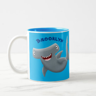 Tasse 2 Couleurs Drôle mignon requin marteau dessin animé