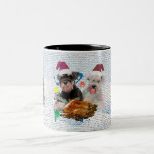 Tasse 2 Couleurs Drôle mignon Schnauzer Chien Noël