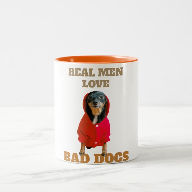 Tasse 2 Couleurs Drôle Min Pin Coffee Cup pour hommes (Centre)