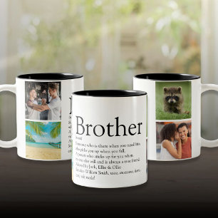 Tasse 2 Couleurs Drôle Moderne Cool 4 Photo Meilleur Frère Définiti