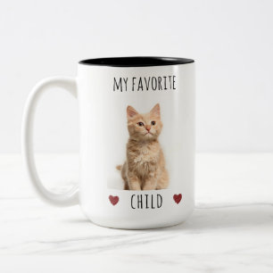 Tasse 2 Couleurs Drôle Mon Enfant Préféré 2 Photo Personnalisé Chat