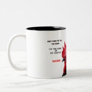 Tasse 2 Couleurs Drôle Mug-Rooster qui est le Roi de Sa Sucka de Ch