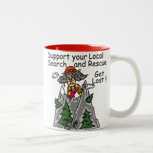 Tasse 2 Couleurs Drôle obtenez perdu (Droit)