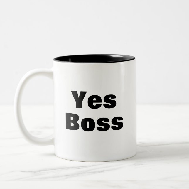 Tasse 2 Couleurs Drôle Oui Boss Work Nah (Gauche)