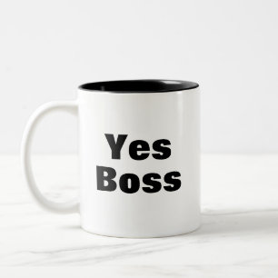 Tasse 2 Couleurs Drôle Oui Patron Travail Nan