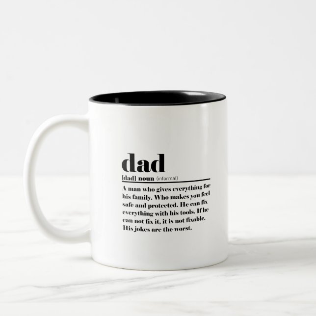 Tasse 2 Couleurs Drôle papa présent - Définition d'un père (Gauche)