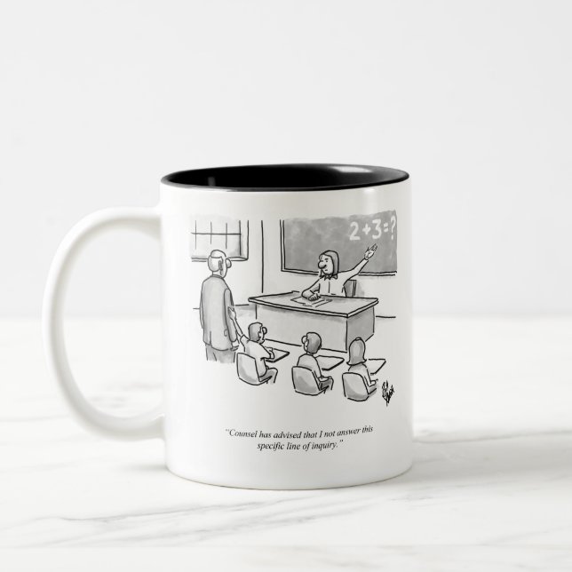 Tasse 2 Couleurs Drôle Percentres Classroom Avocat Humour de dessin (Gauche)