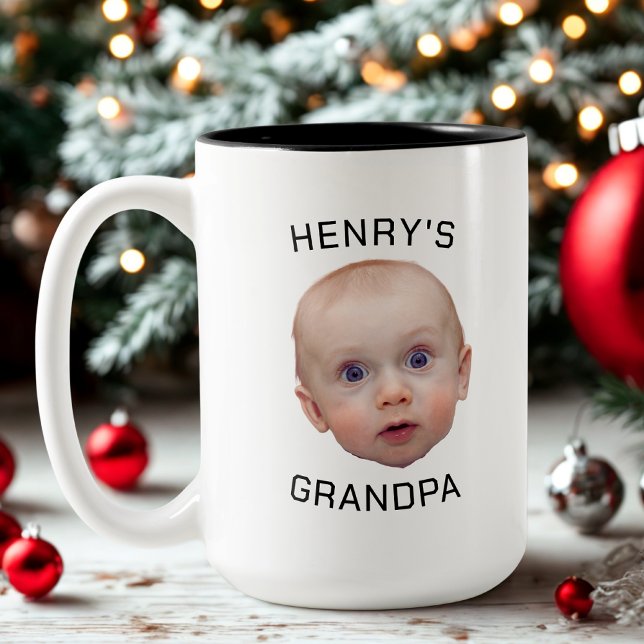 Tasse 2 Couleurs Drôle personnalisé visage bébé (Créateur téléchargé)