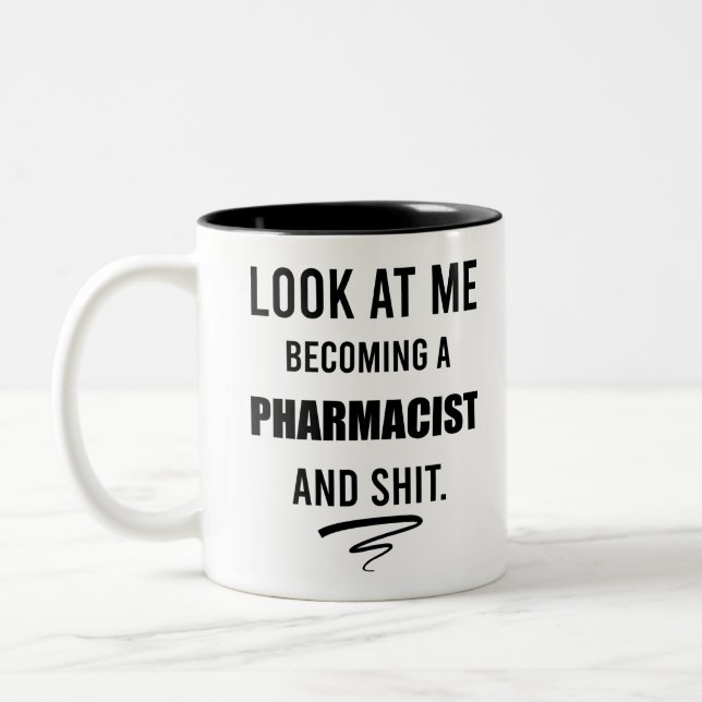 Tasse 2 Couleurs Drôle Pharmacien Graduation Party T-shirt cadeau (Gauche)