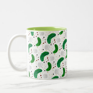 Tasse 2 Couleurs Drôle Pickles Gherkins et Motif d'oignon pilé