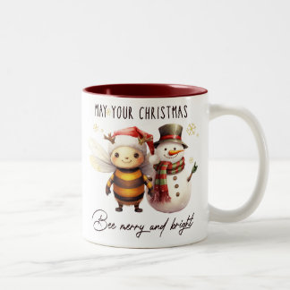 Tasse 2 Couleurs Drôle Que Votre Abeille De Noël Soit Joyeuse Et Lu