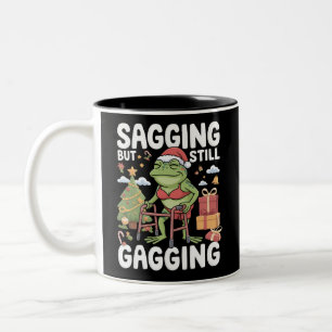 Tasse 2 Couleurs Drôle Sarcastique Noël Affaissé Mais Toujours Géni
