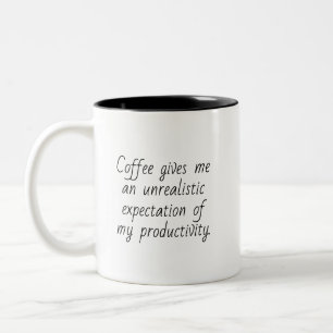 Tasse 2 Couleurs Drôle Travail Café Productivité Citation Humoristi