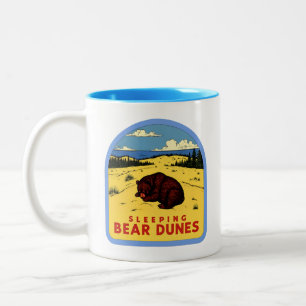 Tasse 2 Couleurs Dunes de l'ours dormant vintage Michigan