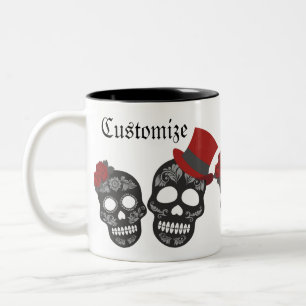 Tasse 2 Couleurs Duo de crâne noir Thunder_Cove