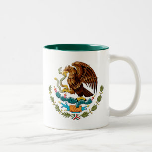 Tasse 2 Couleurs Eagle et emblème du Mexique de serpent pour des