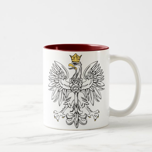 Tasse 2 Couleurs Eagle polonais avec la couronne d'or (Droit)