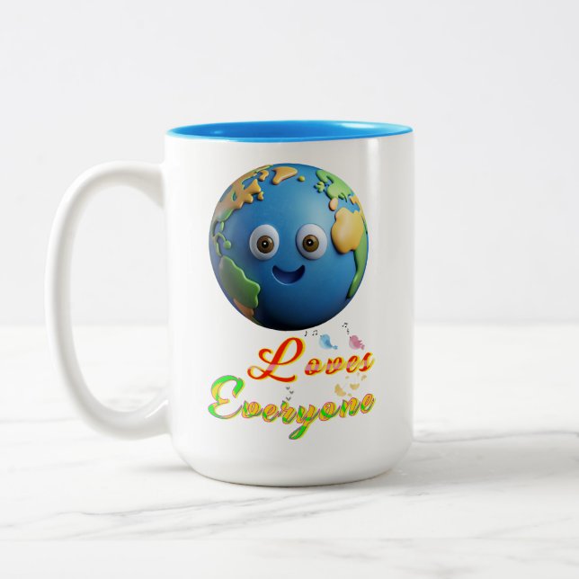 Tasse 2 Couleurs Earth Loves Everyone (Gauche)