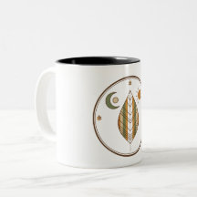 Earthy Ochre Brown Moss Green Coffee Cup