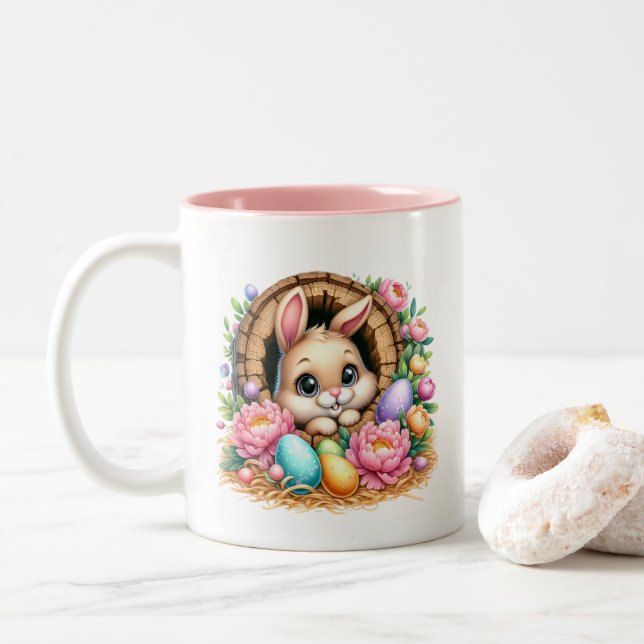 Tasse 2 Couleurs Easter Bunny  (Avec donut)