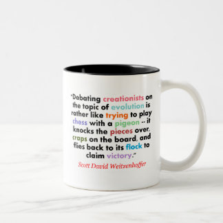 Tasse 2 Couleurs Échecs avec un pigeon