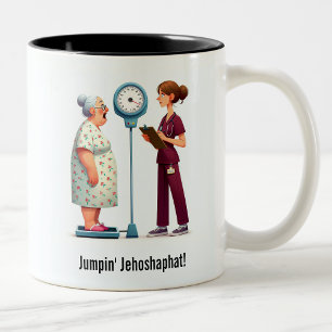 Tasse 2 Couleurs Échelle surprenante des aînés par rapport au mal