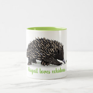 Tasse 2 Couleurs Echidna mignonne avec dessin animé