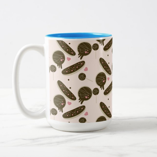 Tasse 2 Couleurs Eclair Donuts Cake Pops Saint Valentin (Gauche)