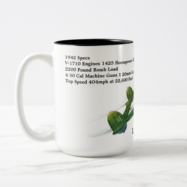 Tasse 2 Couleurs Éclair Lockheed P-38G (Gauche)