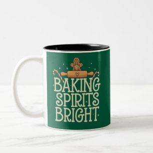 Tasse 2 Couleurs Éclairer les esprits de Noël drôle de Xmas Baker