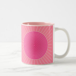 Tasse 2 Couleurs Éclat de soleil géométrique moderne - Nuances de r