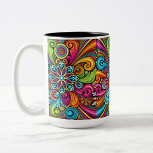 Tasse 2 Couleurs Éclatement floral vibrant