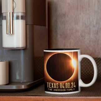 Tasse 2 Couleurs Éclipse totale Texas 2024 Personnalisé