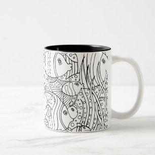 Tasse 2 Couleurs École inspirée des poissons