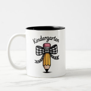 Tasse 2 Couleurs École maternelle crayon arc coquette professeur
