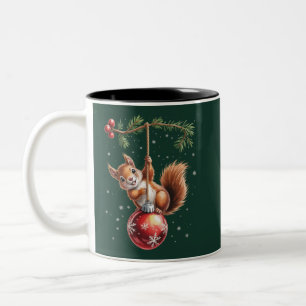 Tasse 2 Couleurs Écorce Noël Flambeau de neige d'hiver Fête d'hiver