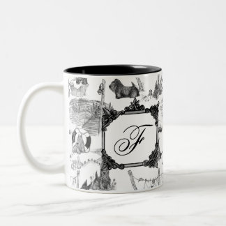 Tasse 2 Couleurs ÉCOSSE Terrier Toile noire avec Monogramme