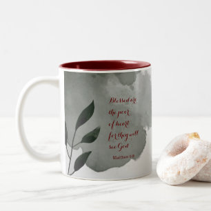 Tasse 2 Couleurs Écriture des Béatitudes Verse 5:8