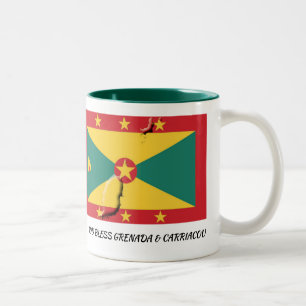 Tasse 2 Couleurs Écriture DRAPEAU GRENADA Patriotique Customisé