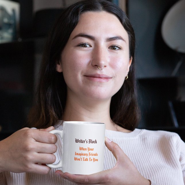 Tasse 2 Couleurs Écrivains Bloquent Citation Drôle Humour Thé Café  (Writers Block Funny Quote Humor Tea Coffee Mug)