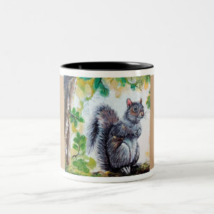 Tasse 2 Couleurs Écureuil sur la muqueuse d'arbre