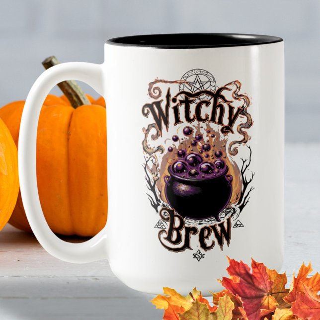 Tasse 2 Couleurs Éffrayant Black Cauldron Halloween sorcières brass (Créateur téléchargé)