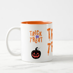 Tasse 2 Couleurs Éffrayant Trick Ou Treat Jack-o'lantern Halloween