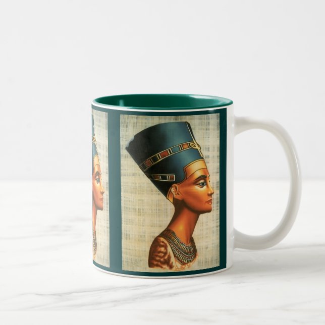 Tasse 2 Couleurs Egyptica Queen Nefertiti Ancienne Histoire Boire (Droit)