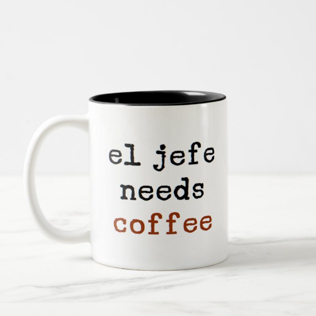 Tasse 2 Couleurs el jefe a besoin de café (Gauche)