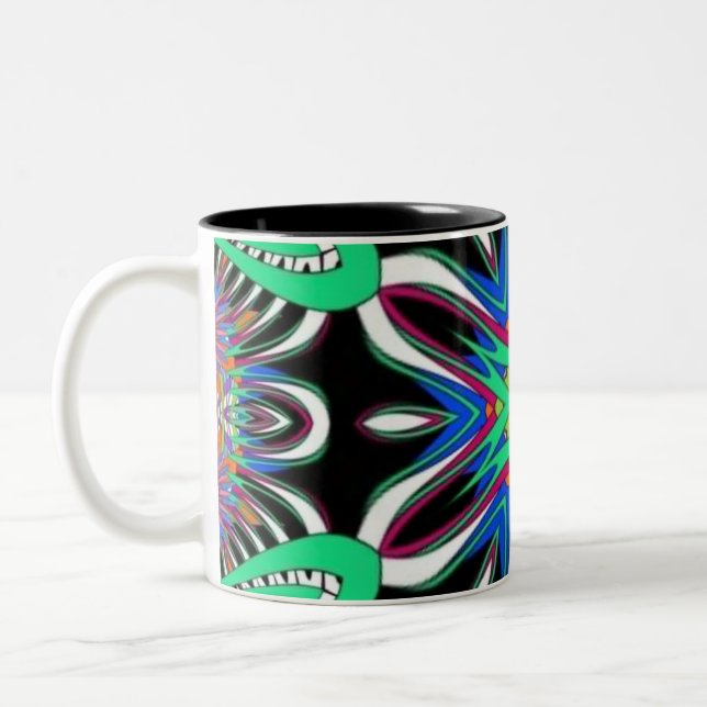 Tasse 2 Couleurs Electric Bloom Mandala (Gauche)