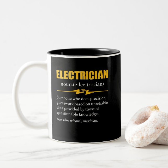 Tasse 2 Couleurs Electrician définition Electrical Engineer Meaning (Avec donut)