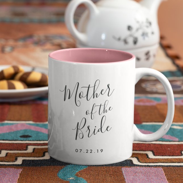 Tasse 2 Couleurs Élégamment Penné | Mère de la mariée (Créateur téléchargé)