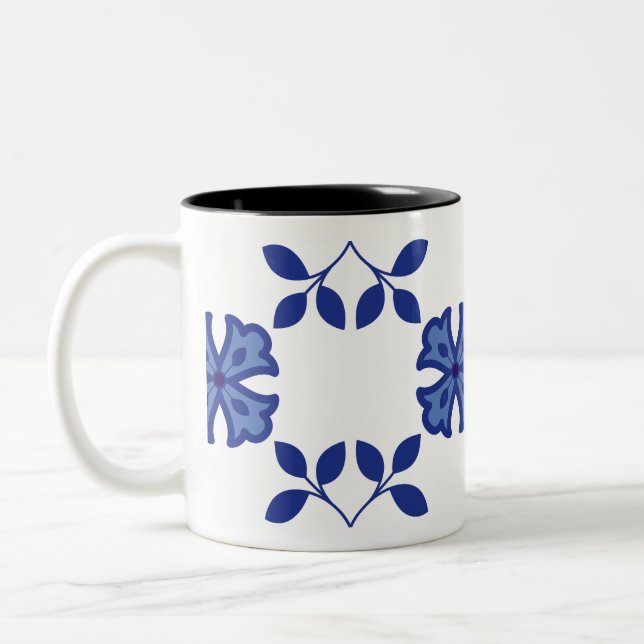Tasse 2 Couleurs Élégance Blue Blossom (Gauche)