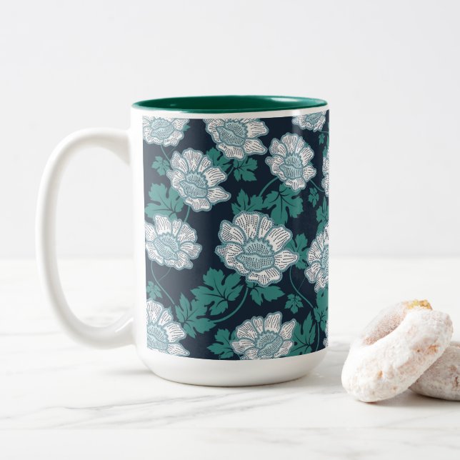 Tasse 2 Couleurs Élégance botanique vive (Avec donut)